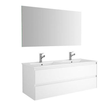Eviva Bloom 48″ Matt White Bathroom Vanity with White Integrated Porcelain Sink Vanity Eviva